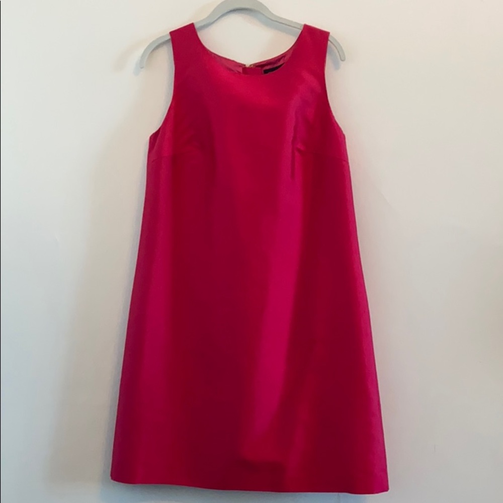 Pink Tartan scoop neck shift dress - silk/wool